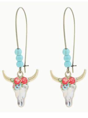 🐠 Tribal Bull Head Drop Earrings